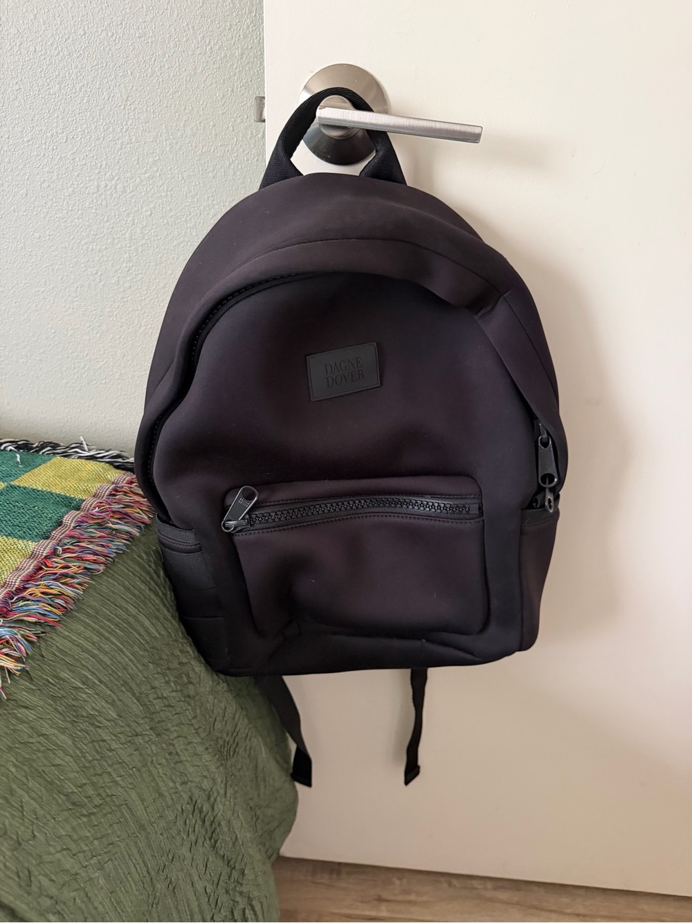 Dagne Dover Black Neoprene Mini Backpack